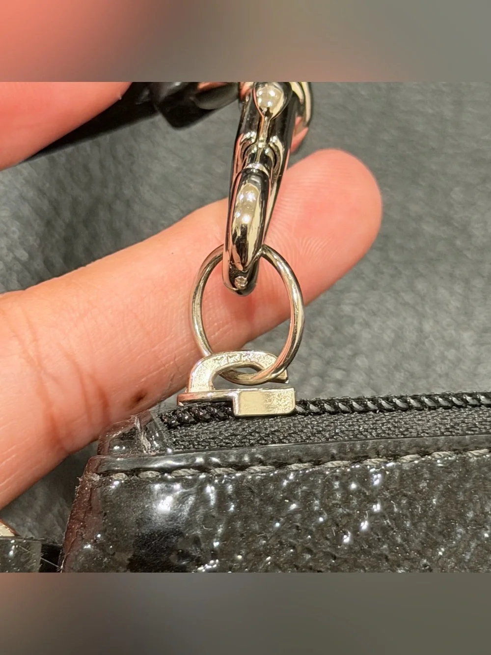Coach Vintage y2k Black Patent Signature Wristlet / Pouch